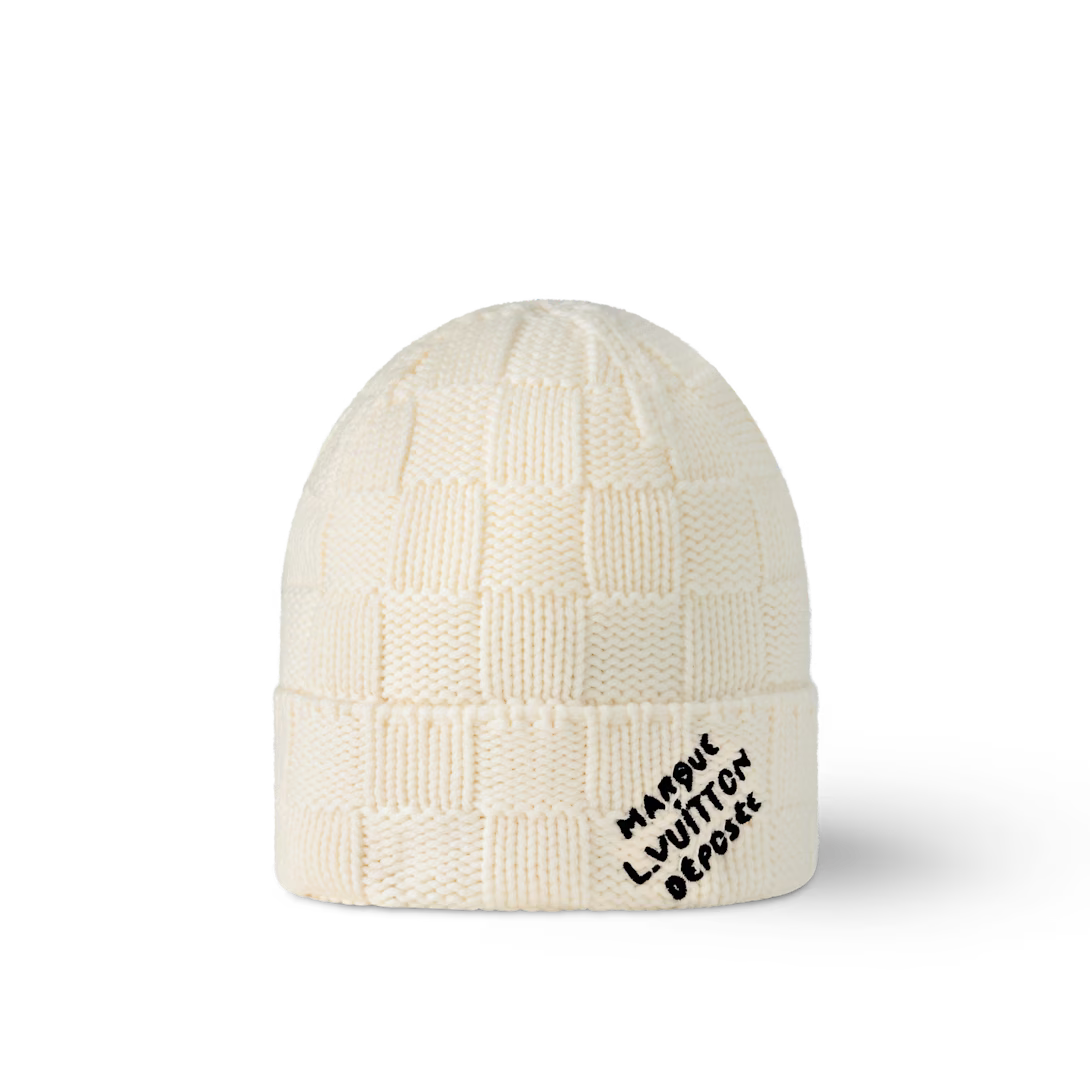 Bonnet LV Damier Snug Crème